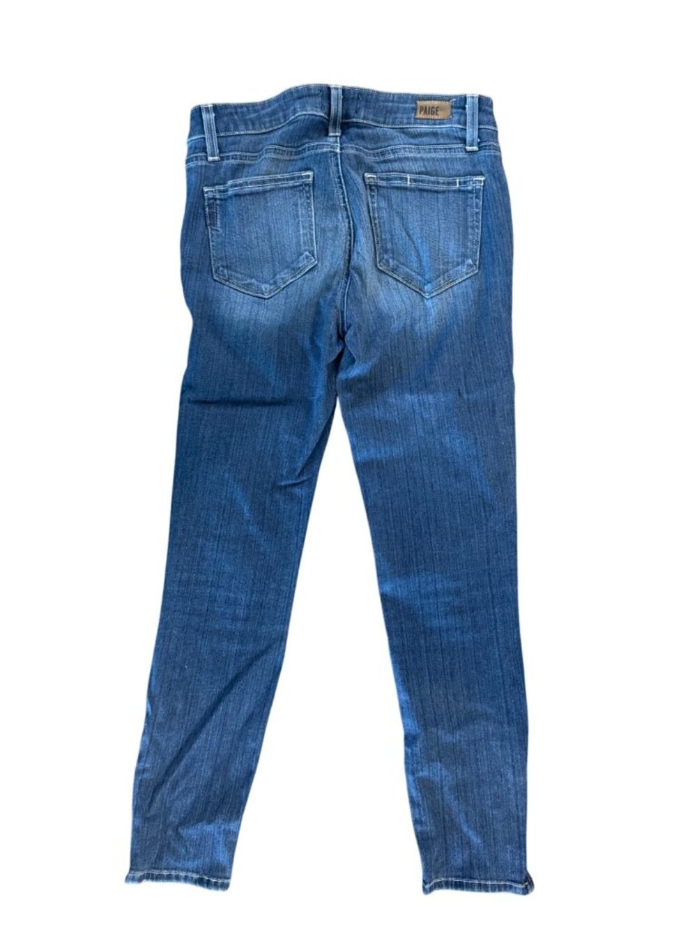 Paige Jane Zip Crop Denim Jeans Size 26 Made In USA Slim Fit With Zipper Details - Picture 3 of 5